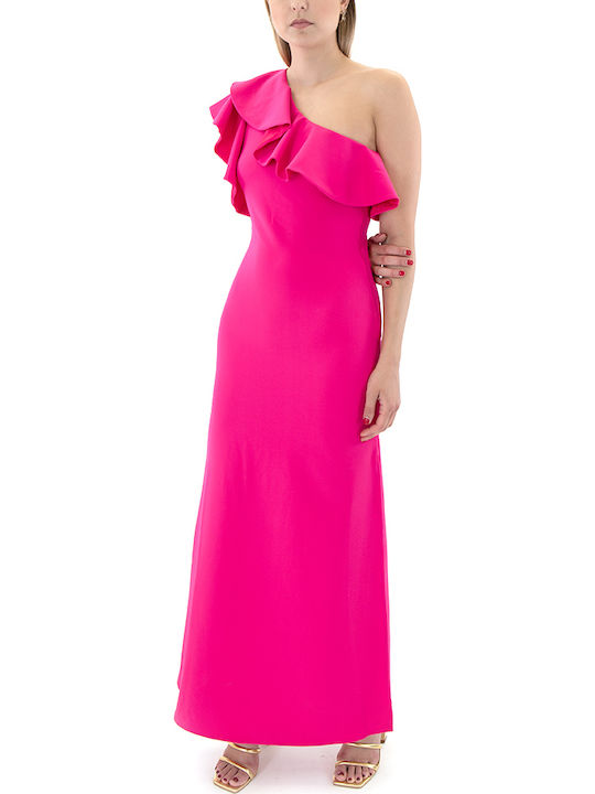 Summer Maxi Dress for Wedding and Christening Fuchsia JB-24029 Satin Pink