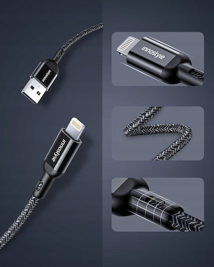 Innostyle USB-A to Lightning Cable Μαύρο 2m (IAL150ALBLK)