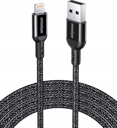 Innostyle USB-A to Lightning Cable Μαύρο 2m (IAL150ALBLK)