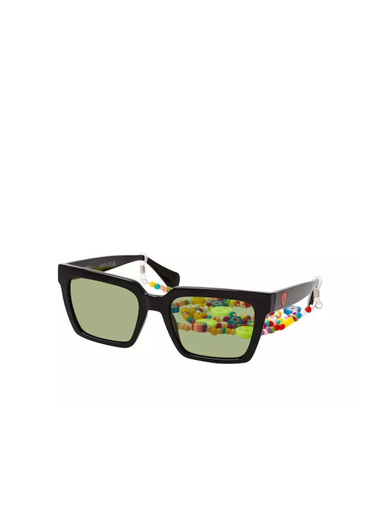 Guess De damă Ochelari de soare cu Negru Din plastic Cadru și Verde Lentilă gu8261 01n