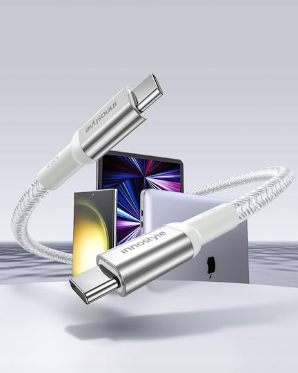 Innostyle USB 2.0 Cable USB-C male - USB-C 100W Ασημί 2m ICC200ALSLV