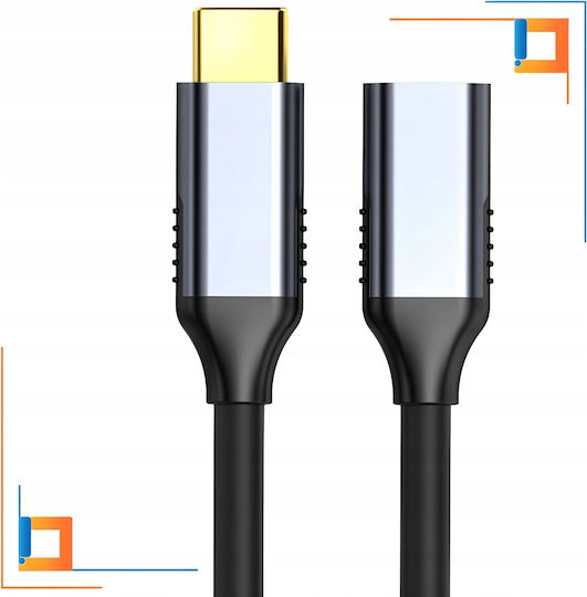 USB 2.0 Kabel USB Typ-C Männlich - USB-C Buchse 100W Grau 1m CO2-0006