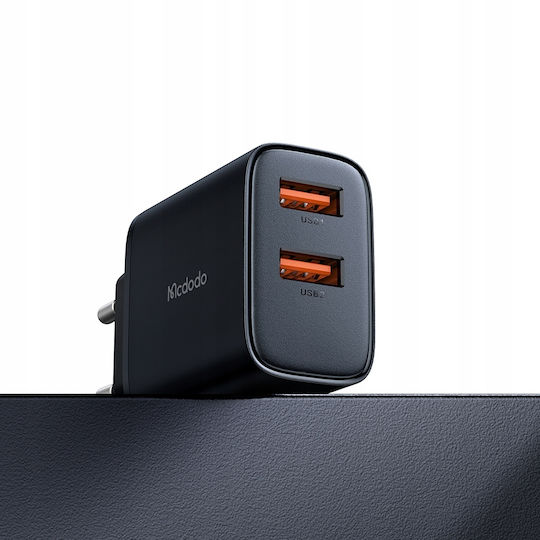 Mcdodo Ladegerät ohne Kabel mit 2 USB-A Anschlüsse 12W Schwarzs (CH-5070)
