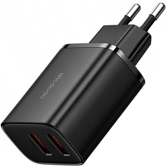 Mcdodo Ladegerät ohne Kabel mit 2 USB-A Anschlüsse 12W Schwarzs (CH-5070)