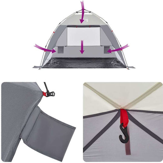 vidaXL Beach Tent for 2 People Gray