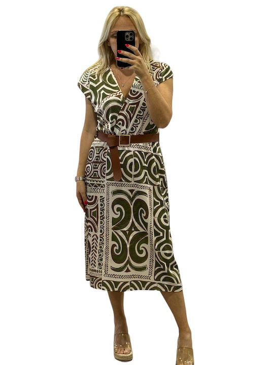 Donna Martha Midi Φόρεμα Σατέν Πράσινο