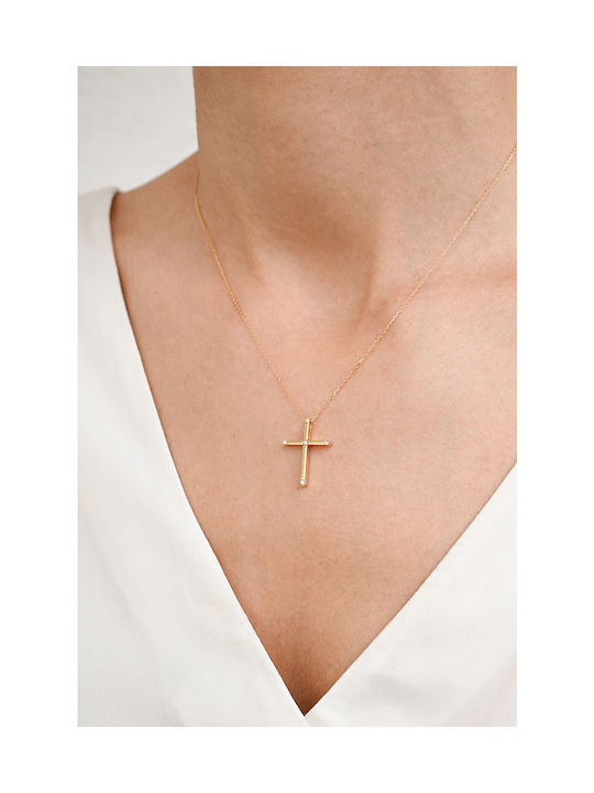 Kritsimis Gold Kreuz 14K mit Kette