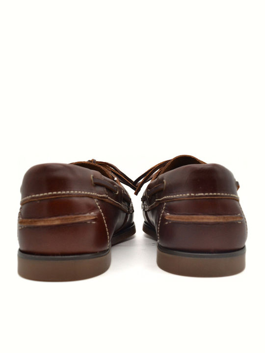Δερμάτινα Ανδρικά Boat Shoes σε Καφέ Χρώμα