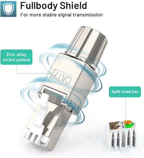 Ez-rj457stl Cat.7 Rj45 Θωρακισμένο Βύσμα