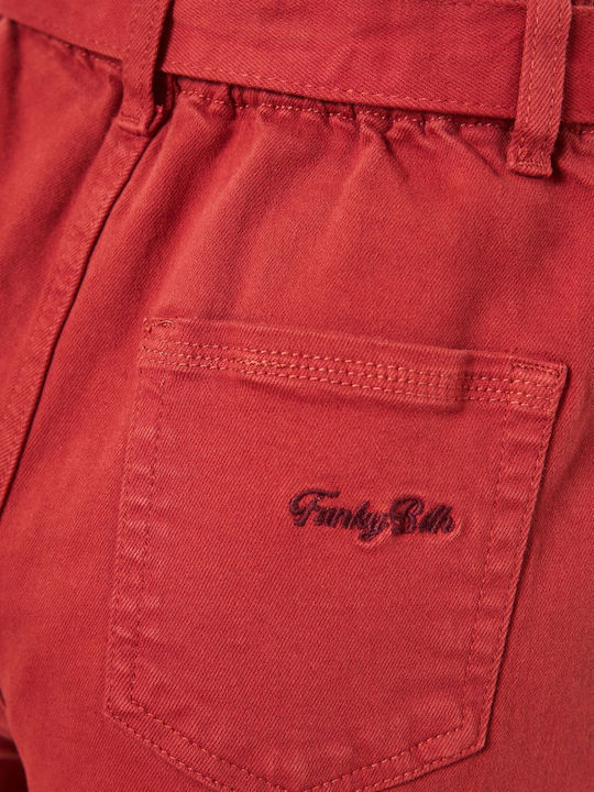 Women's Jean High-waisted Shorts Red