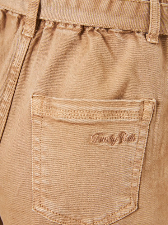 Women's Jean High-waisted Shorts Beige