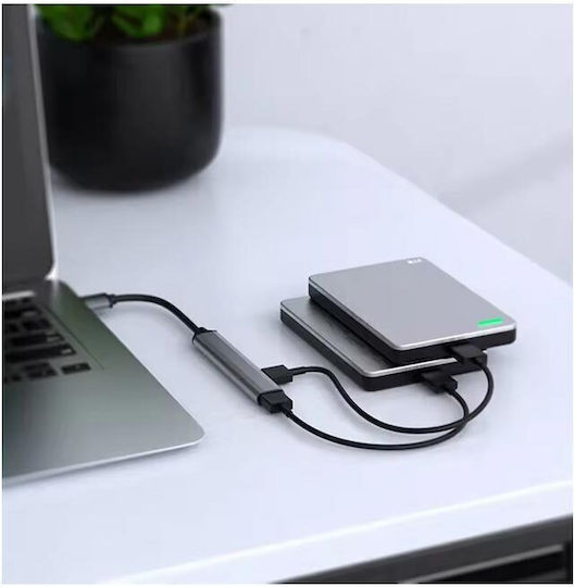 USB-Hub 7 Anschlüsse USB 3.0 mit USB-A Anschluss Grau