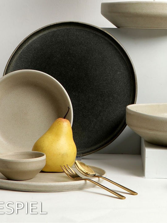 Espiel Noah Plate Soup Ceramic Beige with Diameter 27.5cm
