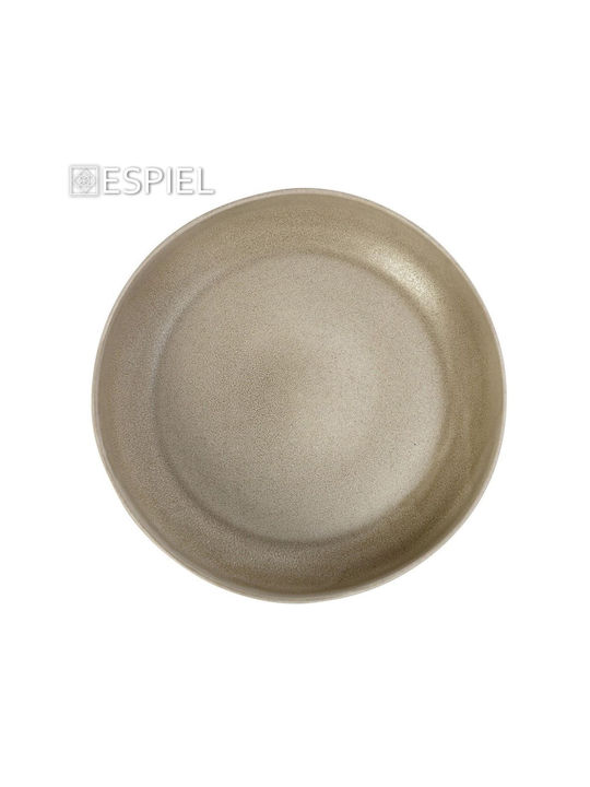 Espiel Noah Plate Soup Ceramic Beige with Diameter 17.3cm