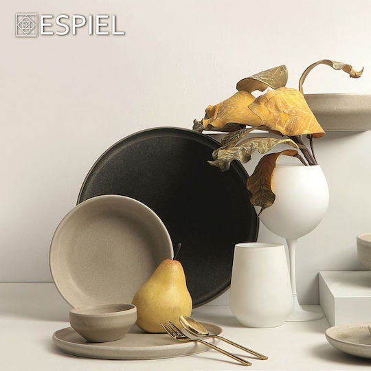 Espiel Noah Plate Soup Ceramic Beige with Diameter 17.3cm