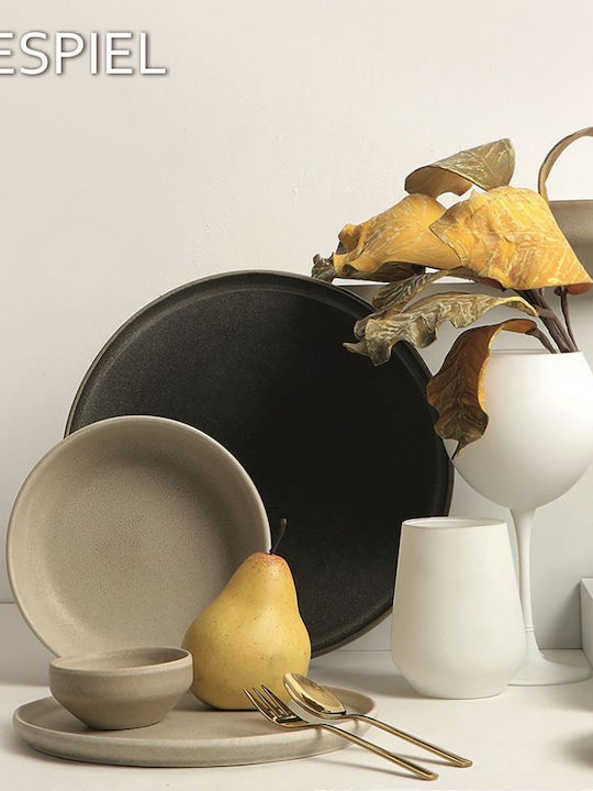 Espiel Noah Plate Soup Ceramic Beige with Diameter 27.5cm