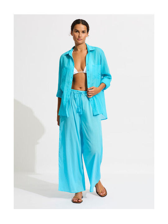 Seafolly Feminin Caftan de Plajă Roz