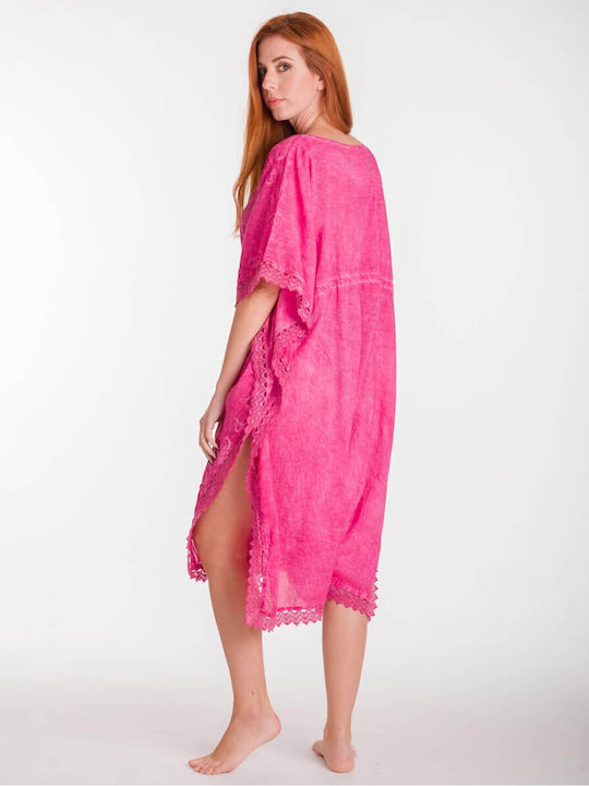 Rima Beachwear Damen Kaftan Strand Fuchsia