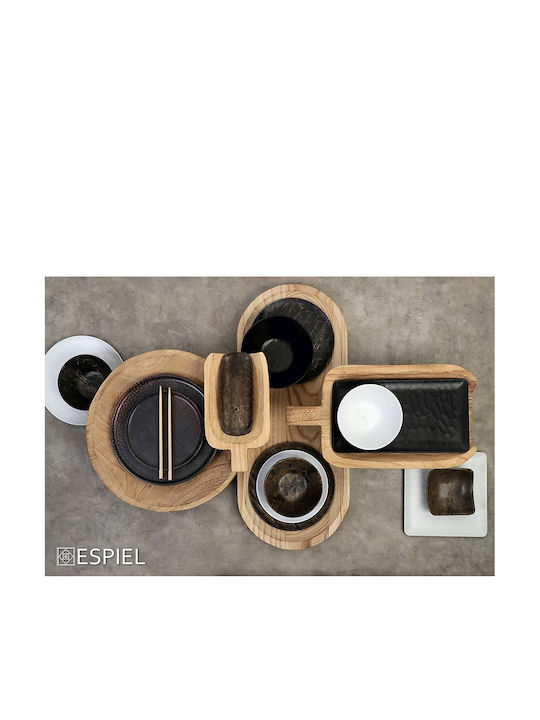 Espiel Tria Wooden Salad Bowl Green 34x34cm