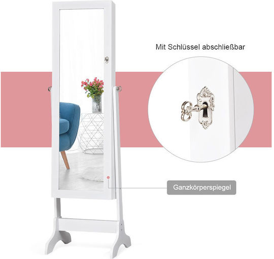 Costway Floor Mirror with White Wooden Frame 156x46cm