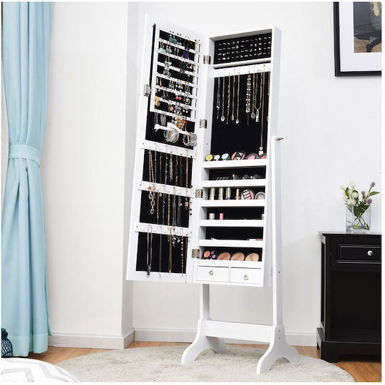 Costway Floor Mirror with White Wooden Frame 156x46cm