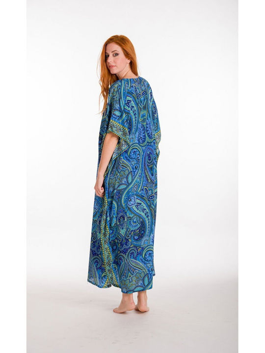 Rima Beachwear Damen Kaftan Strand Blau