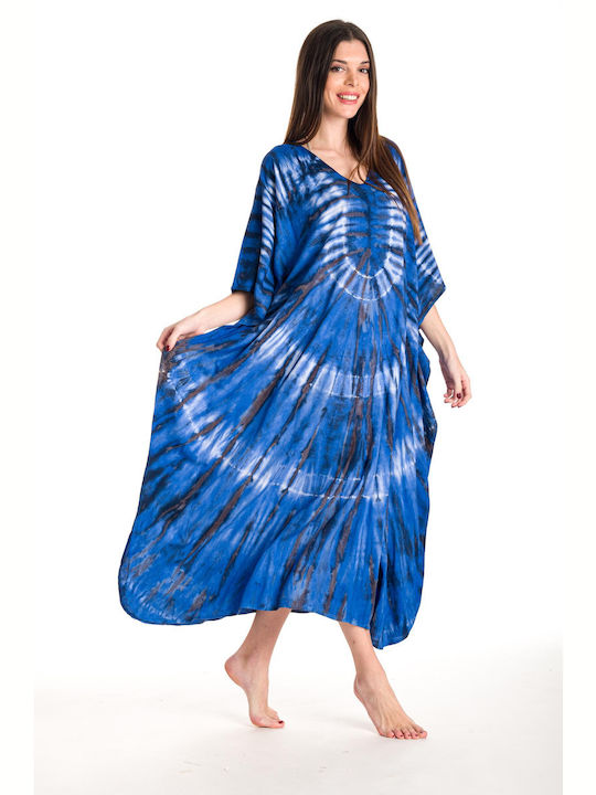 Rima Beachwear Damen Kaftan Strand Blau