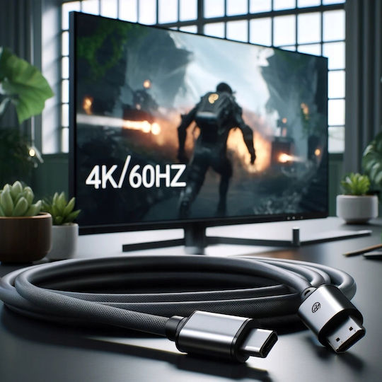 Кабел mini DisplayPort мъжки - HDMI мъжки 1м Сив (CO2-0027)
