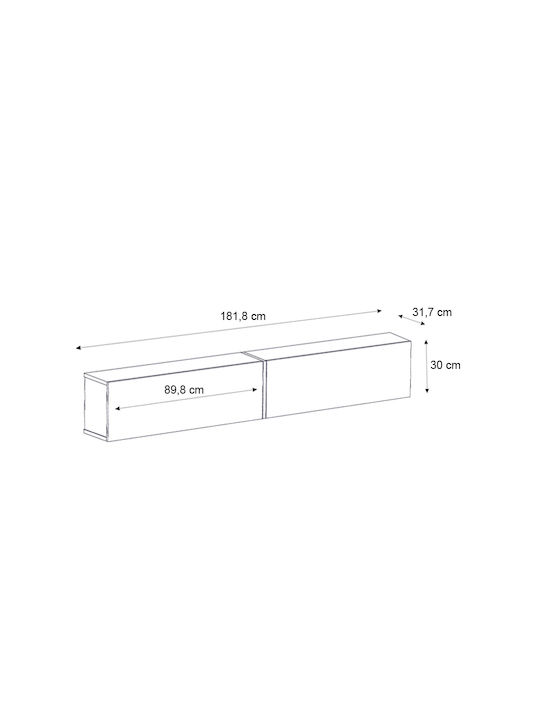 Unitate TV pentru sufragerie Figure Negru cu iluminare L181.8xA31.7xÎ30buc