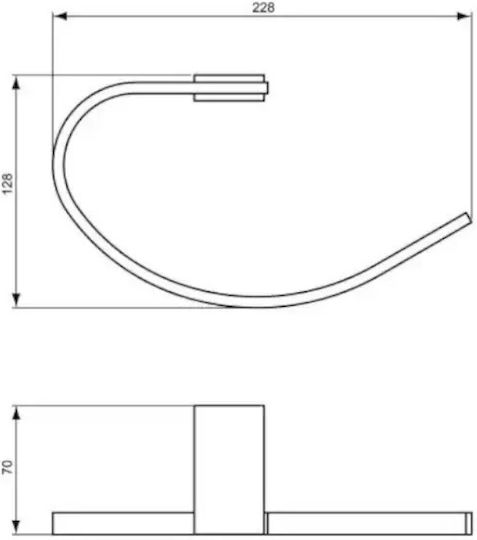 Ideal Standard Κρίκος Μπάνιου Μονός με Βίδες Ασημί