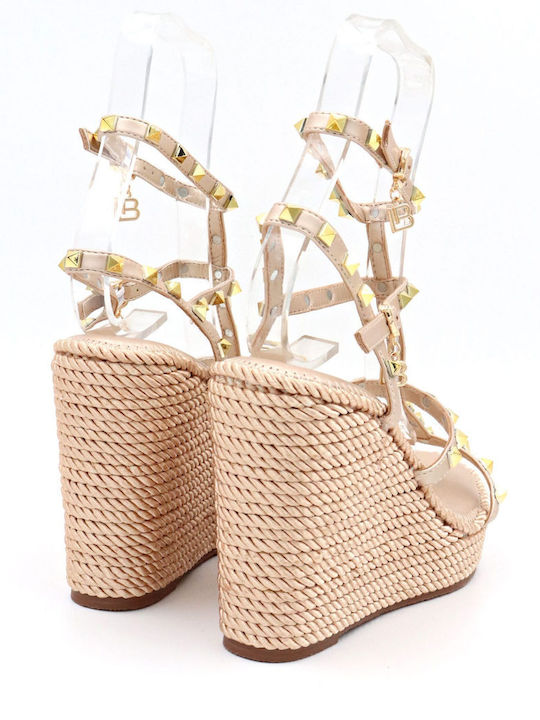 Women's Ankle Strap Platforms Gold