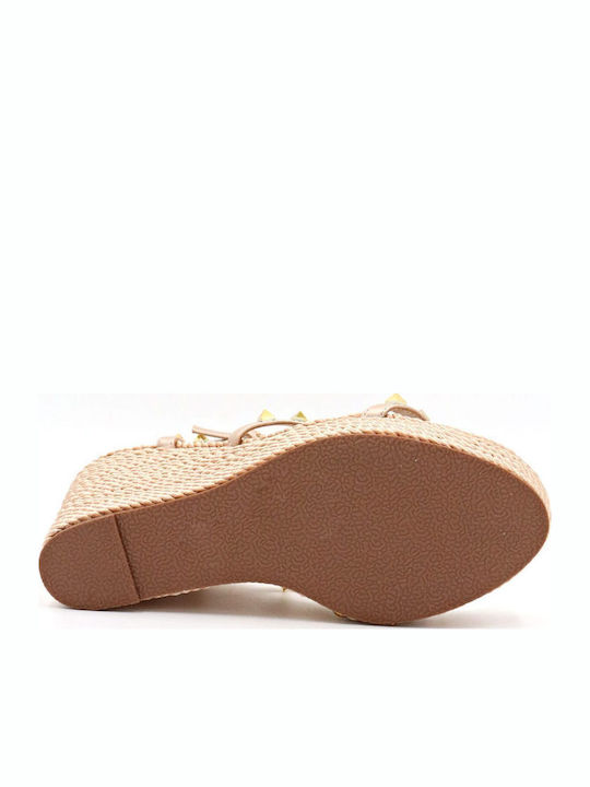 Women's Ankle Strap Platforms Gold