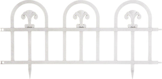 Bordură de Grădină din Plastic în Culoarea Alb 60x30cm