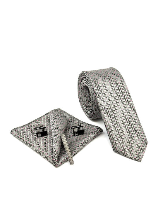 Legend Accessories Herren Krawatten Set Gedruckt in Gray Farbe