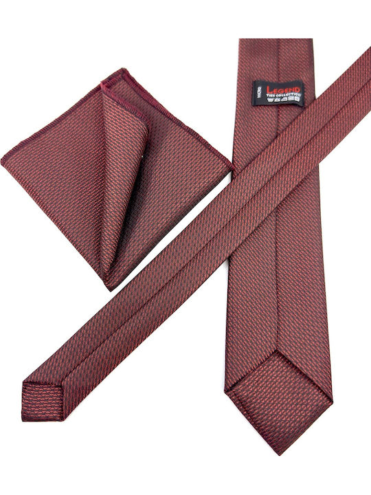 Legend Accessories Комплект Мъжки Кравати Отпечатани в Бордо Цвят
