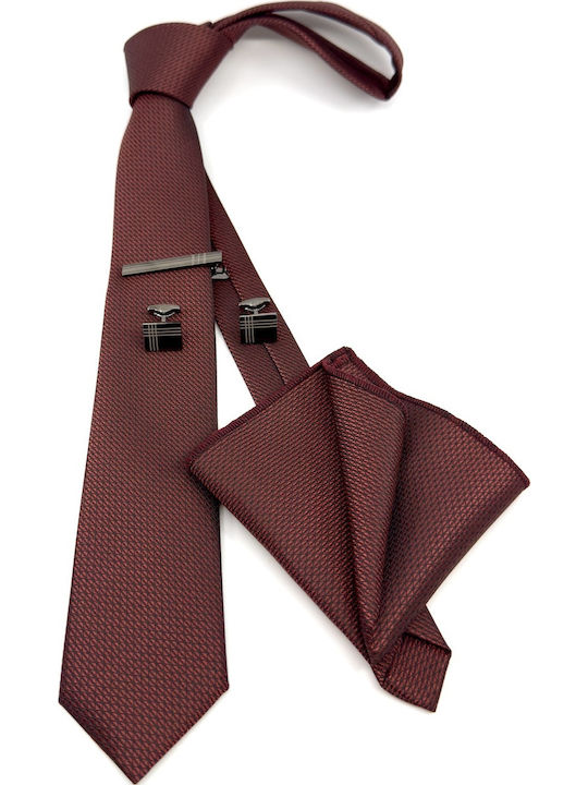 Legend Accessories Комплект Мъжки Кравати Отпечатани в Бордо Цвят