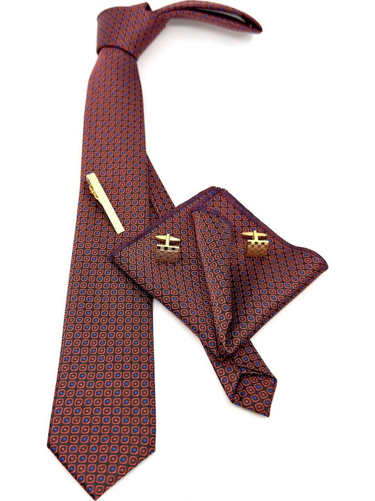 Legend Accessories Men's Tie Set Printed in Red Color