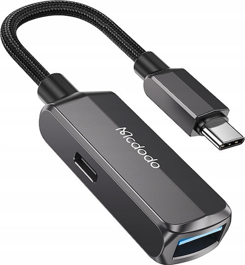 Mcdodo Μετατροπέας USB-C male σε USB-A / USB-C female Γκρι 1τμχ CA-2830
