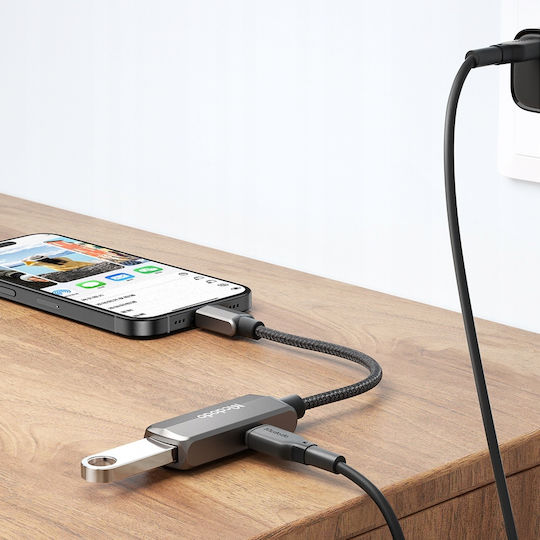Mcdodo Μετατροπέας USB-C male σε USB-A / USB-C female Γκρι 1τμχ CA-2830