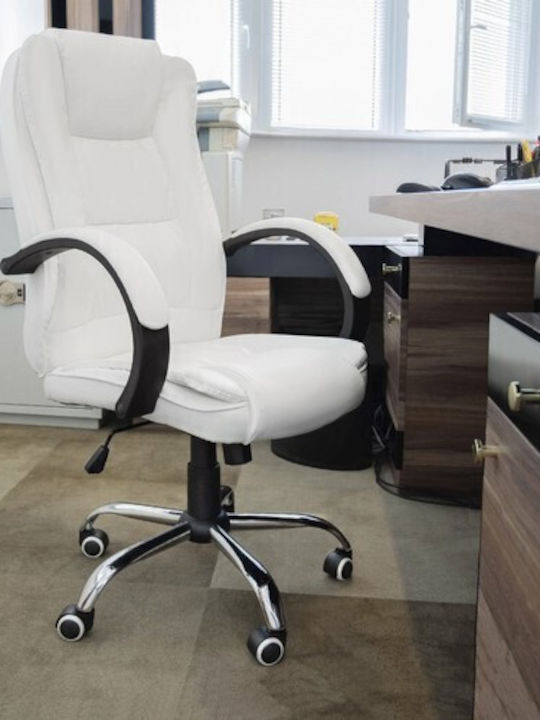 Office Chair with Fixed Arms White Malatec