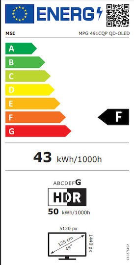 MSI 491CQPDE Ultrawide QD-OLED HDR Curved Monitor 49" 5120x1440 144Hz with Response Time 0.03ms GTG