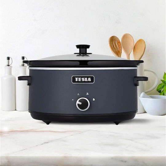 Tesla Electronics S500 Slow Cooker 270W με Χωρητικότητα 6.5lt Γκρι