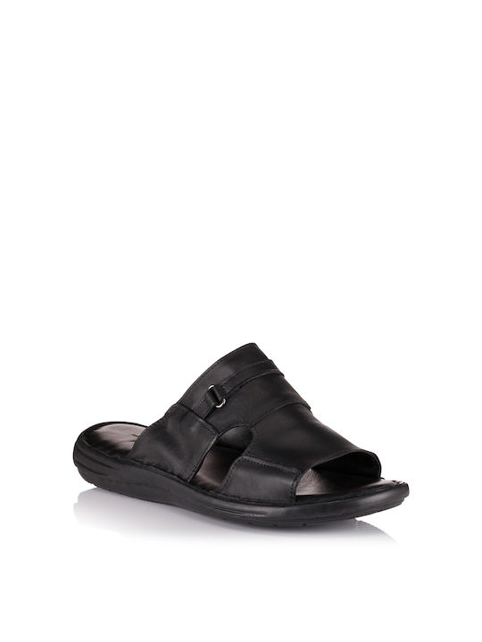 Next Step Shoes Leder Herrensandalen in Schwarz Farbe