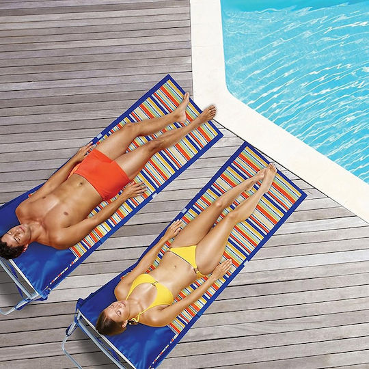 Foldable Beach Sunbed Light Blue 145x50x53.34cm