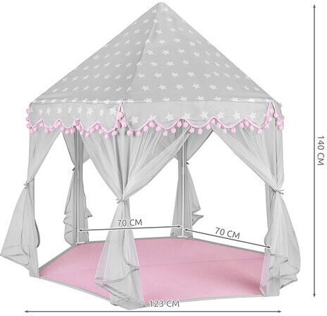 Kruzzel Kids House Play Tent for 3+ years Gray