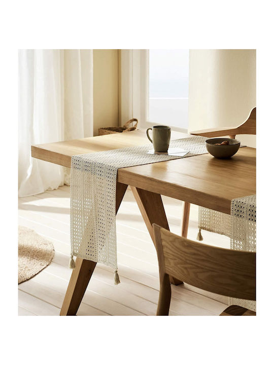 Gofis Home Ράνερ Βαμβακερό Πλεκτό Layla Cloud Cream 047/05 37x160εκ.