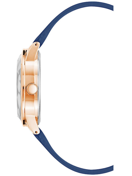 Juicy Couture Γυναικείο Ρολόι 35mm Μπαταρίας με Navy Μπλε Δερμάτινο Λουράκι