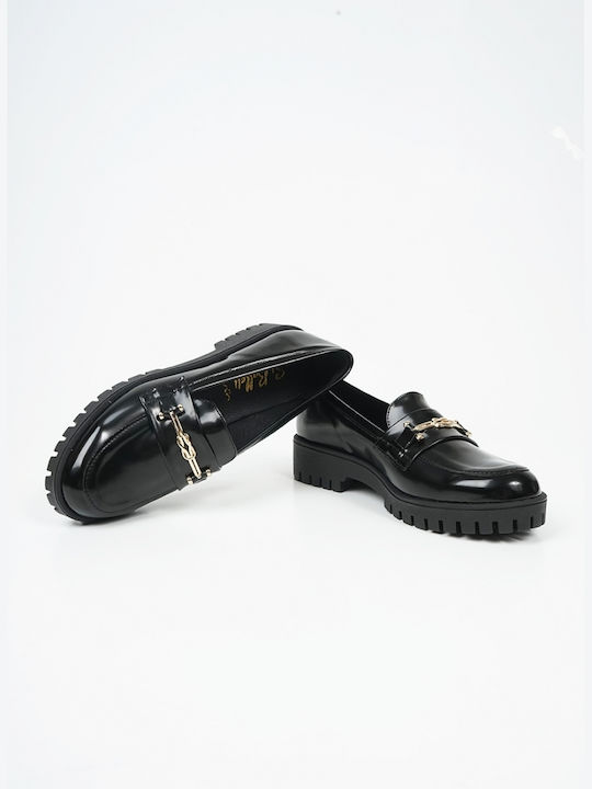 LOAFERS WITH METAL ANGLE - Black 16425