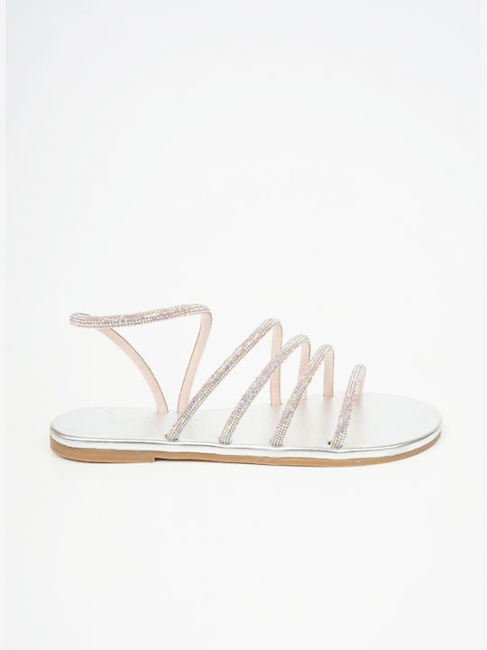 MANUAL SANDALS WITH STRASS - Silver 12313