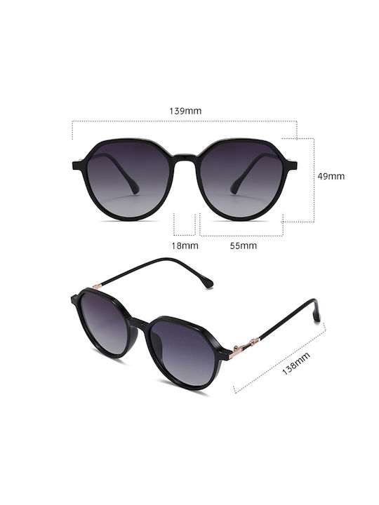 Techsuit Sunglasses Polarised Pc 2203 Uv Protection Black Gradient Gray